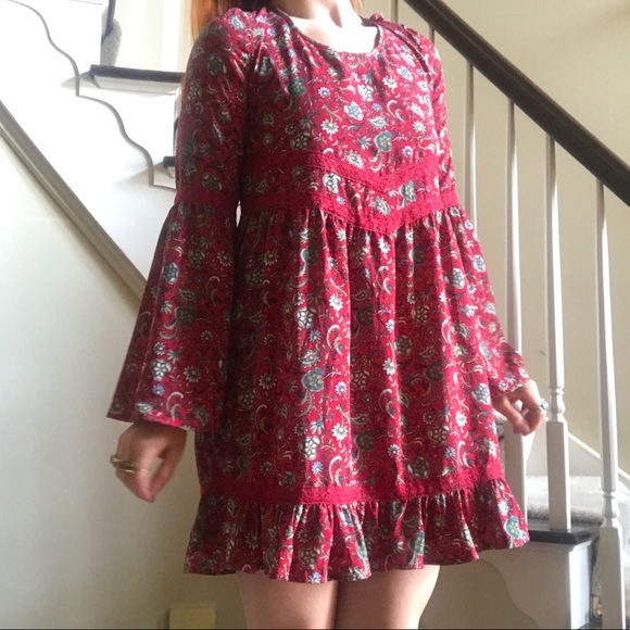 Band of Gypsies Bell Sleeve Mini Dress - Picture 2 of 3